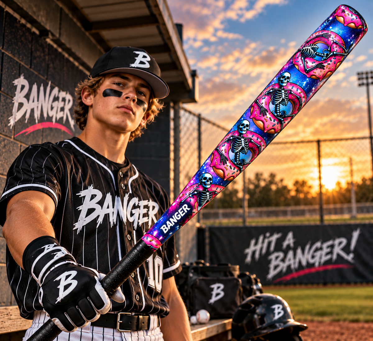 Banger Skelly Donut Bat Wrap